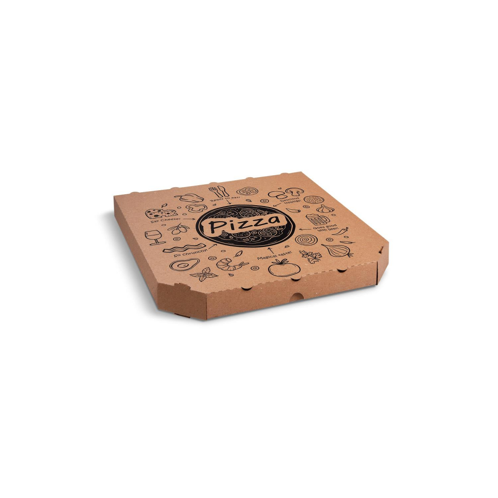 Pizza krabica Hnedá s potlačou 32x32x3cm/100ks
