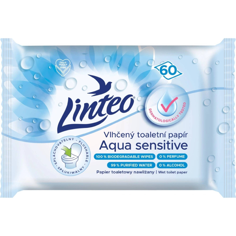 Linteo vlhčený toaletný papier Aqua Sensitive 60ks
