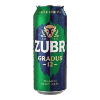 ZUBR Gradus 12, svetlé pivo 5,2% v plech. 0,5L