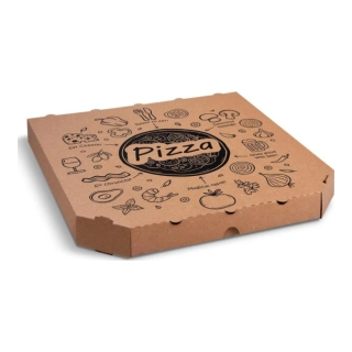 Pizza krabica 33x33x3/100ks, hnedá s potlačou