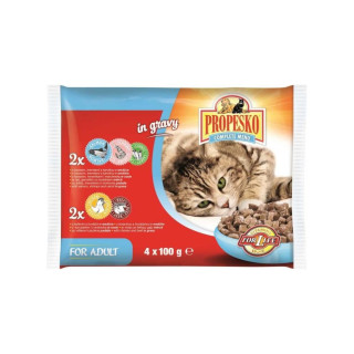 Propesko kapsičky pre mačky los-krev/kur-hov 4x100g